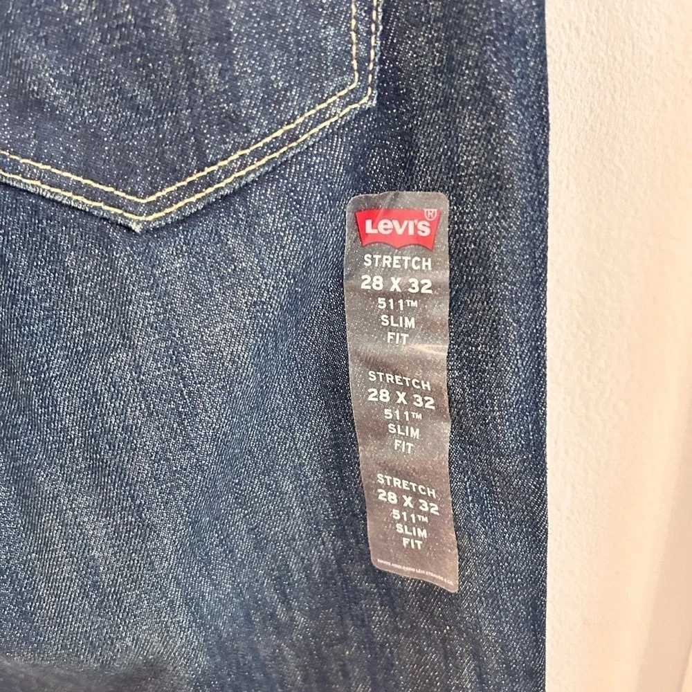 Levi's 511 White Oak stretch slim Fit dark wash 28x32 jeans R tab Made in Mexixo